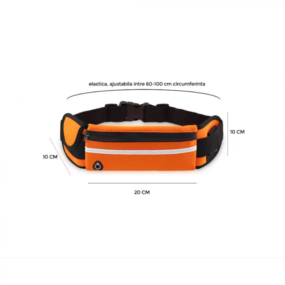 Centură alergare tip borsetă, portocaliu [4]