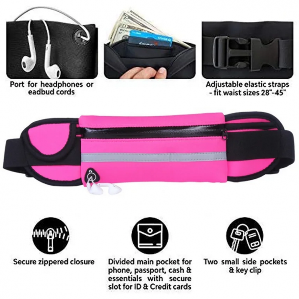 Centură alergare tip borsetă, roz [3]