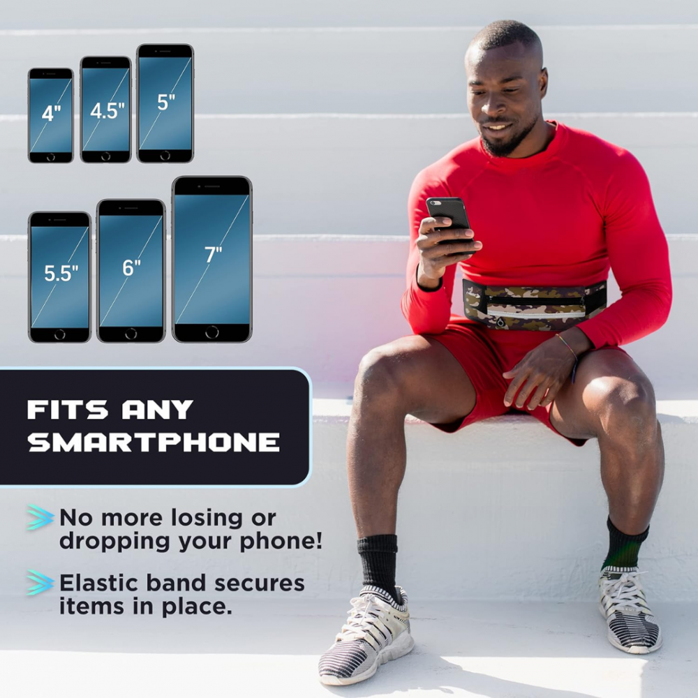 Centură alergare tip borsetă, verde neon [4]