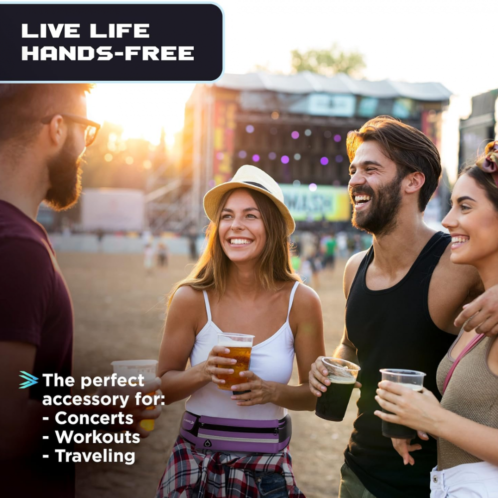 Centură alergare tip borsetă, verde neon [5]