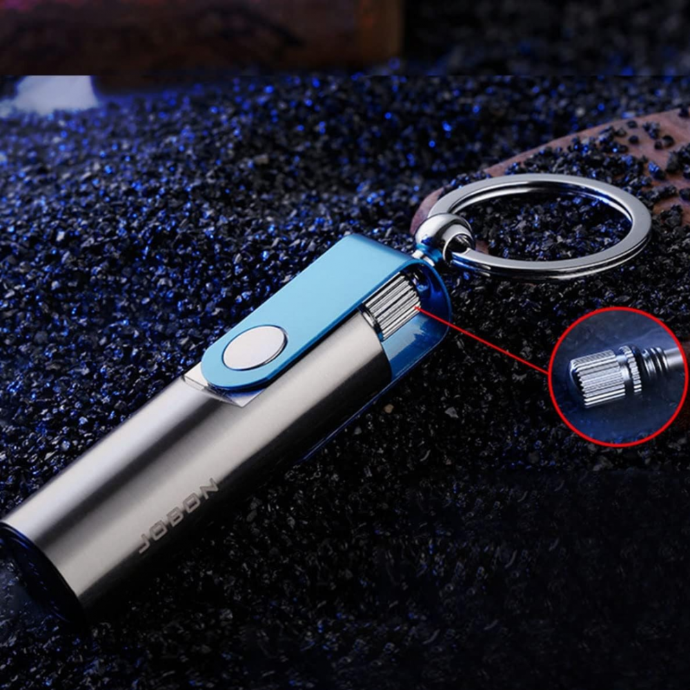 Chibrit reîncărcabil cilindric, argintiu/albastru [6]