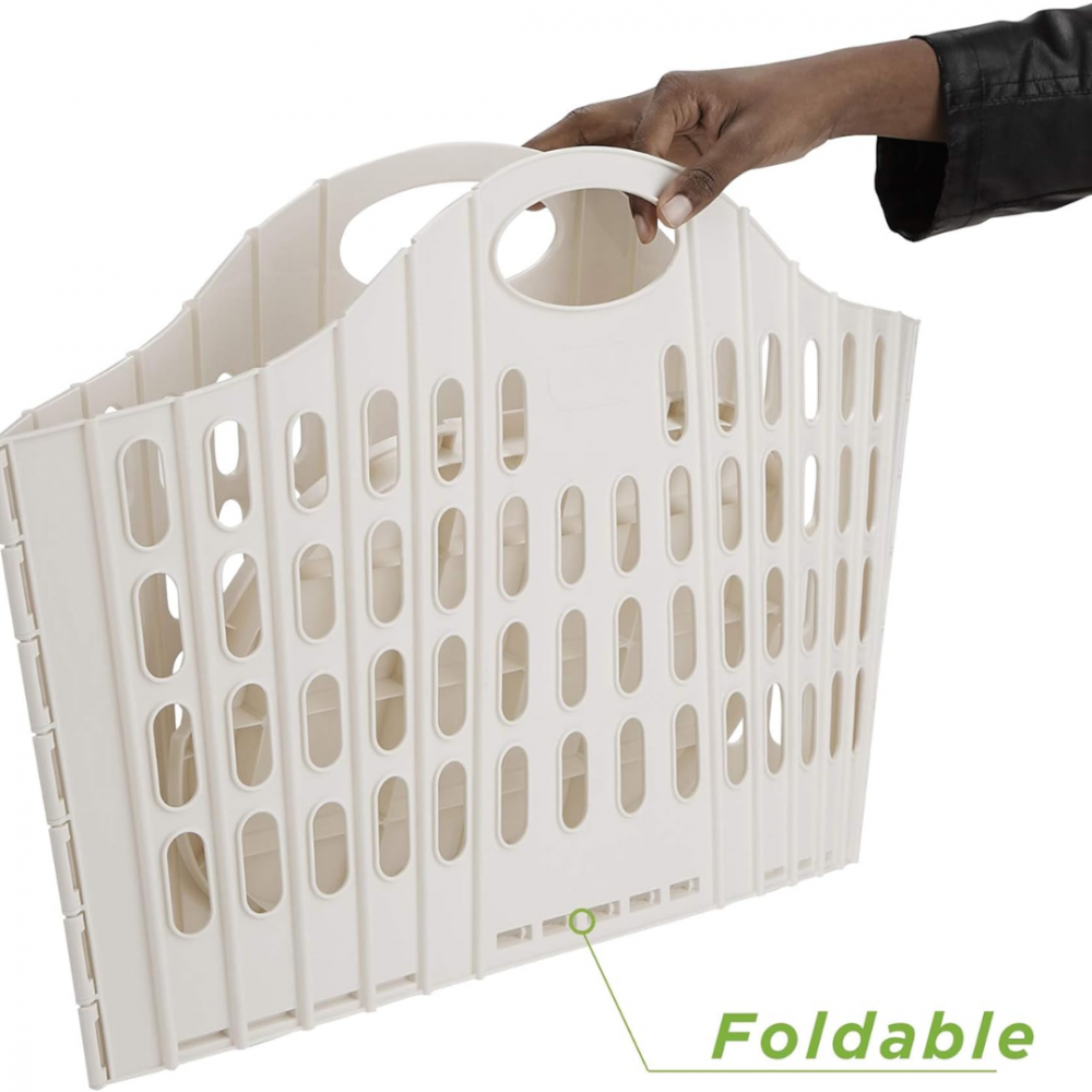 Coș mare pliabil din plastic, alb [4]