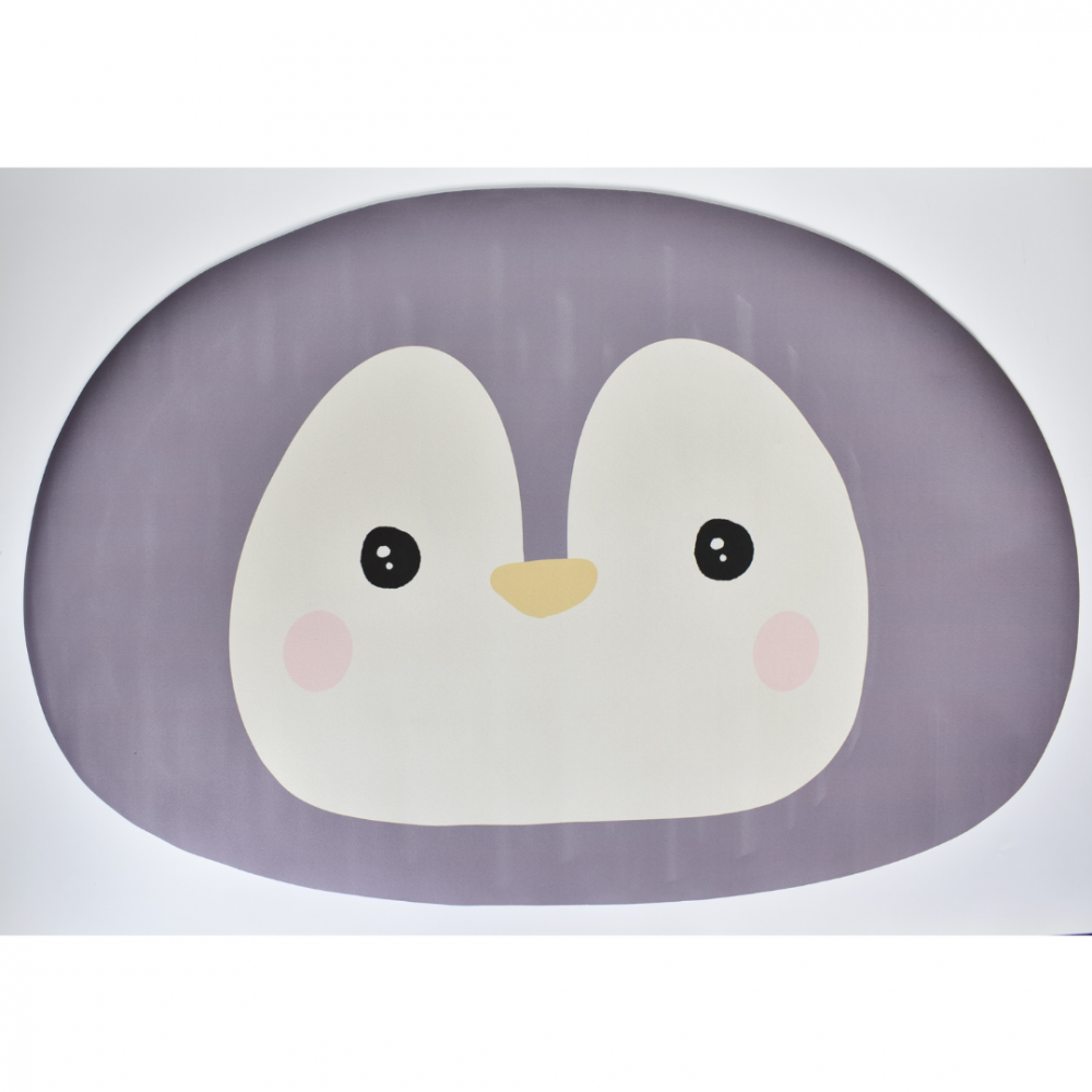 Covoraș antiderapant absorbant pentru baie/bucătărie, gri, model pinguin [4]
