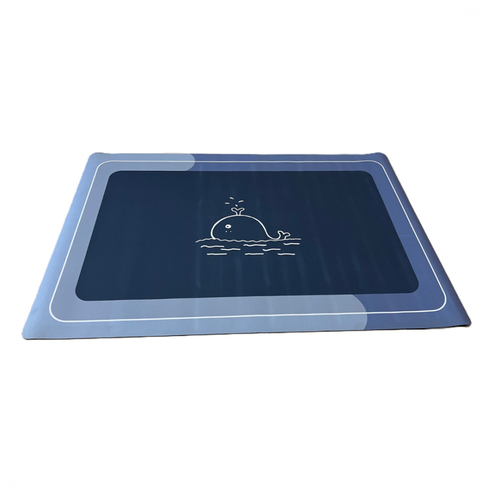 Covoraș antiderapant pentru baie/bucătărie, absorbant, 60x90 cm, Gri/Albastru [1]