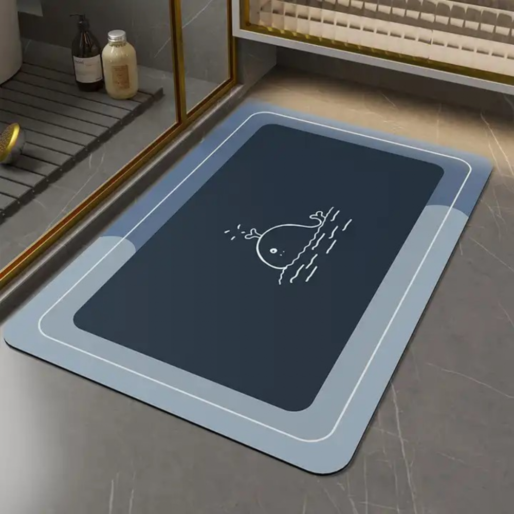 Covoraș antiderapant pentru baie/bucătărie, absorbant, 60x90 cm, Gri/Albastru [2]