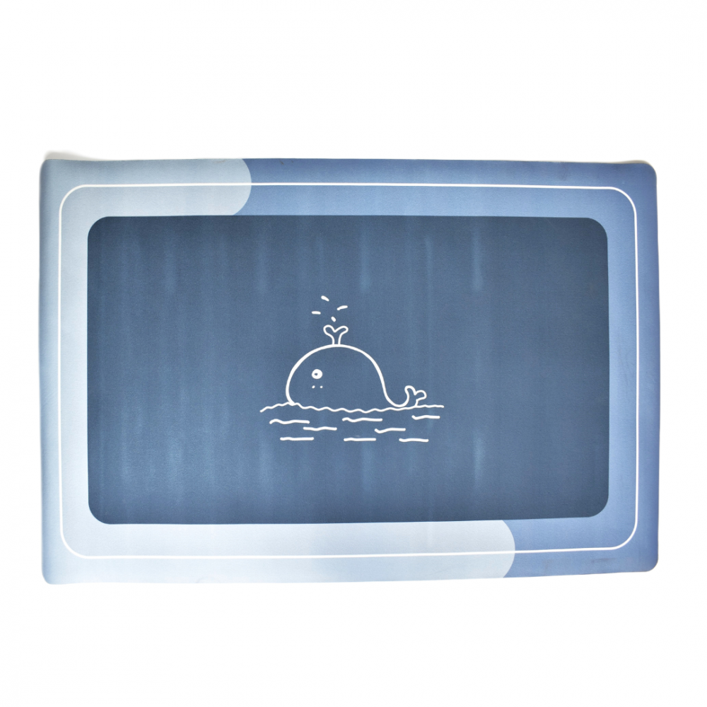 Covoraș antiderapant pentru baie/bucătărie, absorbant, 60x90 cm, Gri/Albastru [3]