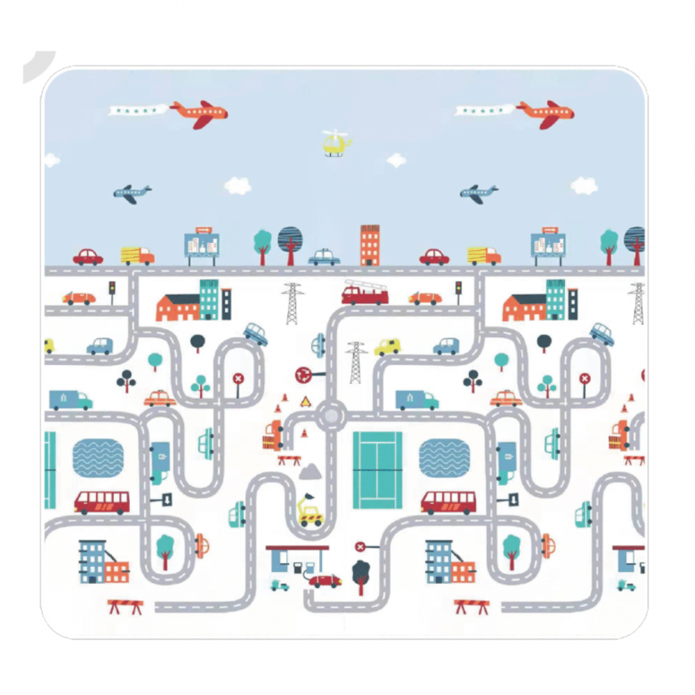 Covoraș pliabil pentru joacă, spumă XPE antișoc, reversibil, model Londra [2]