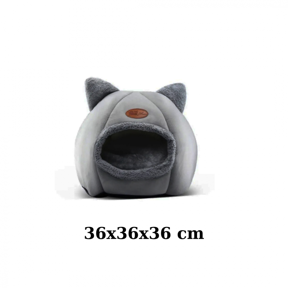 Culcuș pentru pisică sau câine de talie mică, material catifelat, rezistent la apă, 33 x 33 x 30 cm [2]