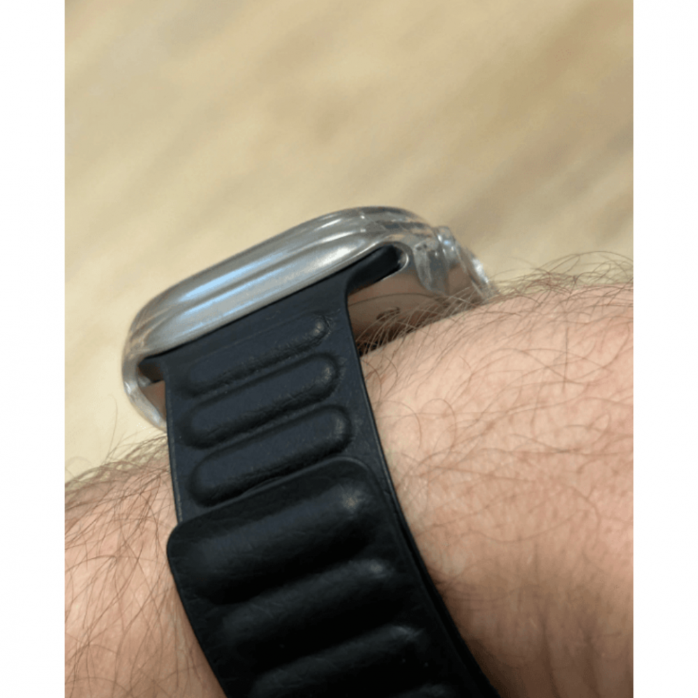 Curea magnetică din piele compatibila cu Apple Watch 38/40/41 mm, reglabila, Midnight Black [5]