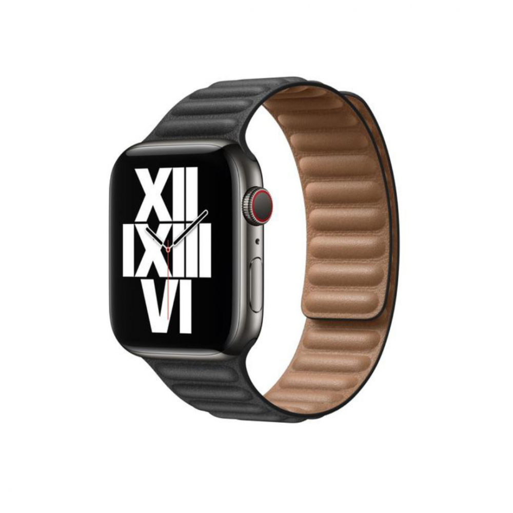 Curea magnetică din piele compatibila cu Apple Watch 38/40/41 mm, reglabila, Midnight Black [1]