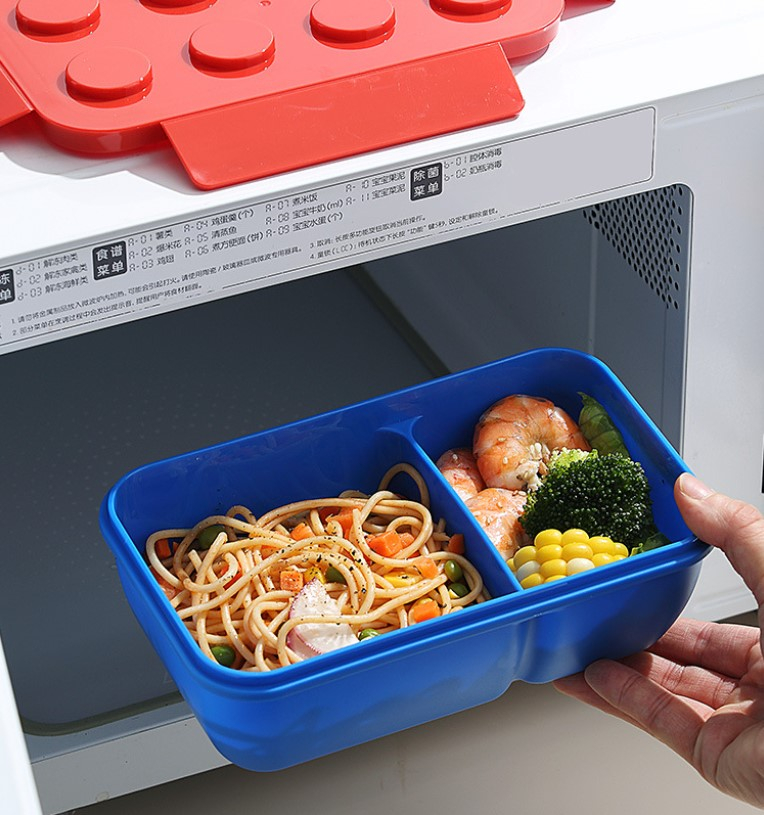 Cutie Alimentara Pranz, pentru copii,1050 ml, cu pahar inclus, Rosu cu Capac Albastru [4]