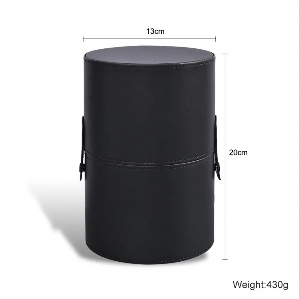 Cutie cilindrică-suport pentru pensule, piele ecologică cu închidere cu capse [3]