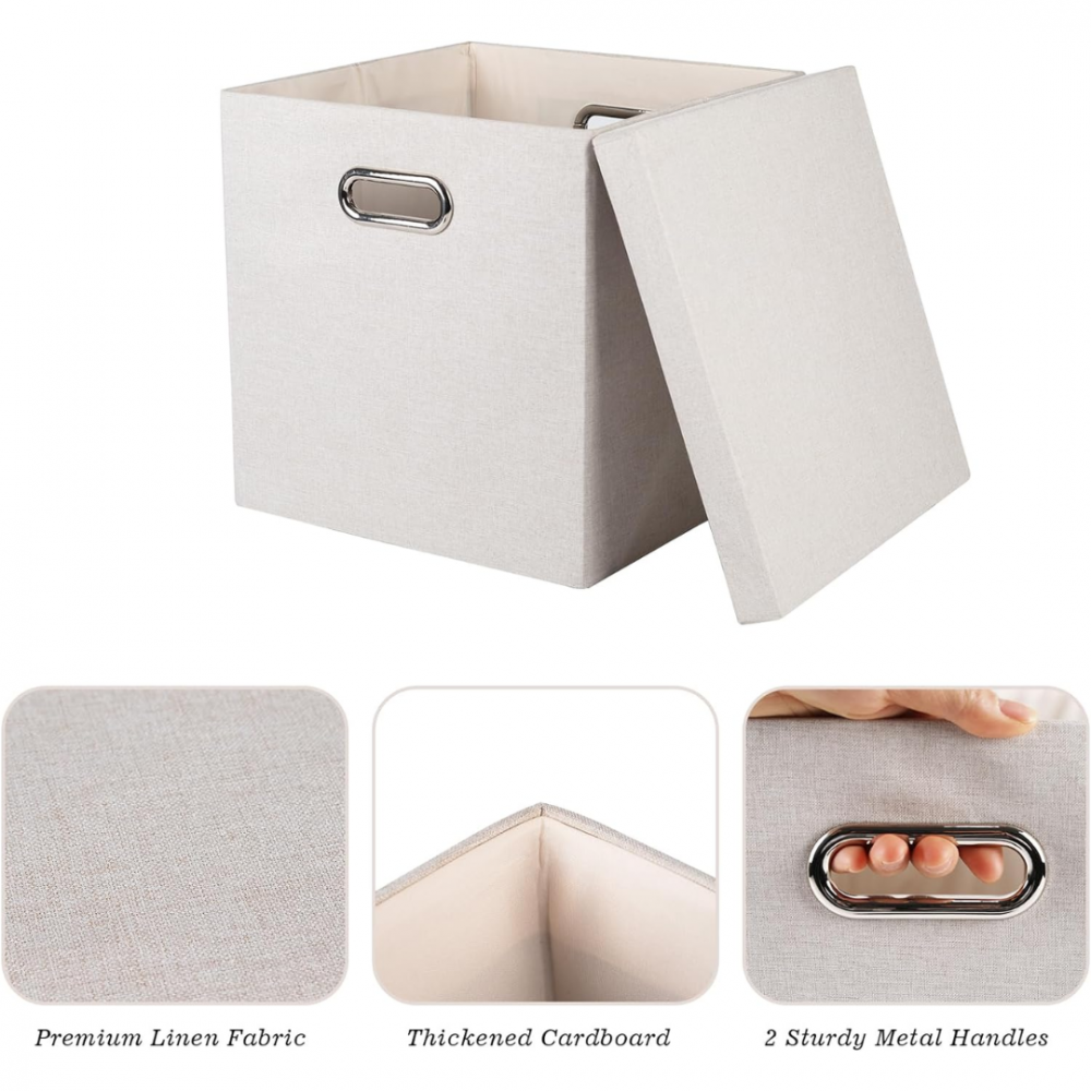 Cutie depozitare din material textil, Gri [2]