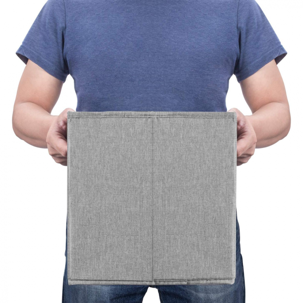 Cutie depozitare din material textil, Gri [4]