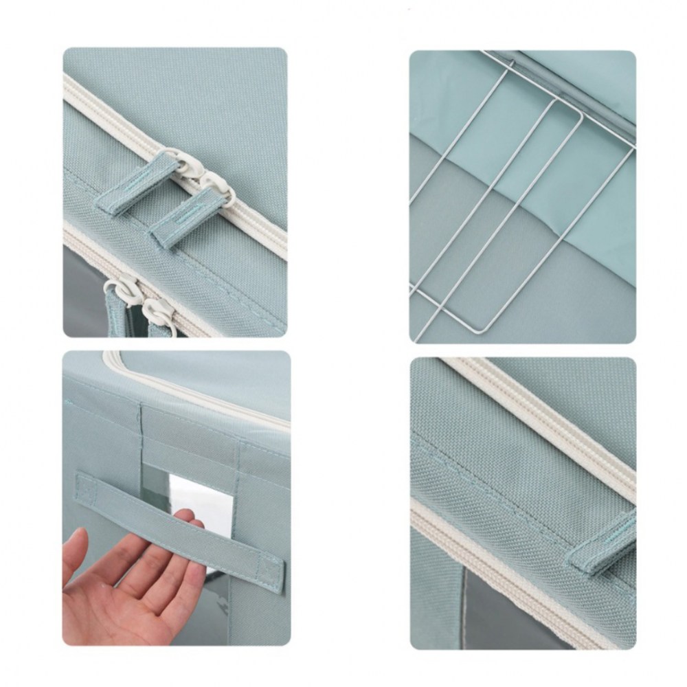 Cutie depozitare din material textil, cu fermoar, capacitate 56l, Vernil [5]