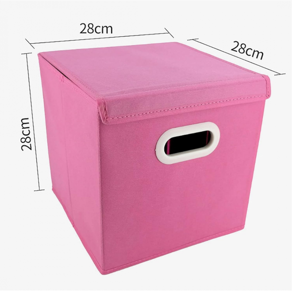 Cutie depozitare din material textil, Roz [2]