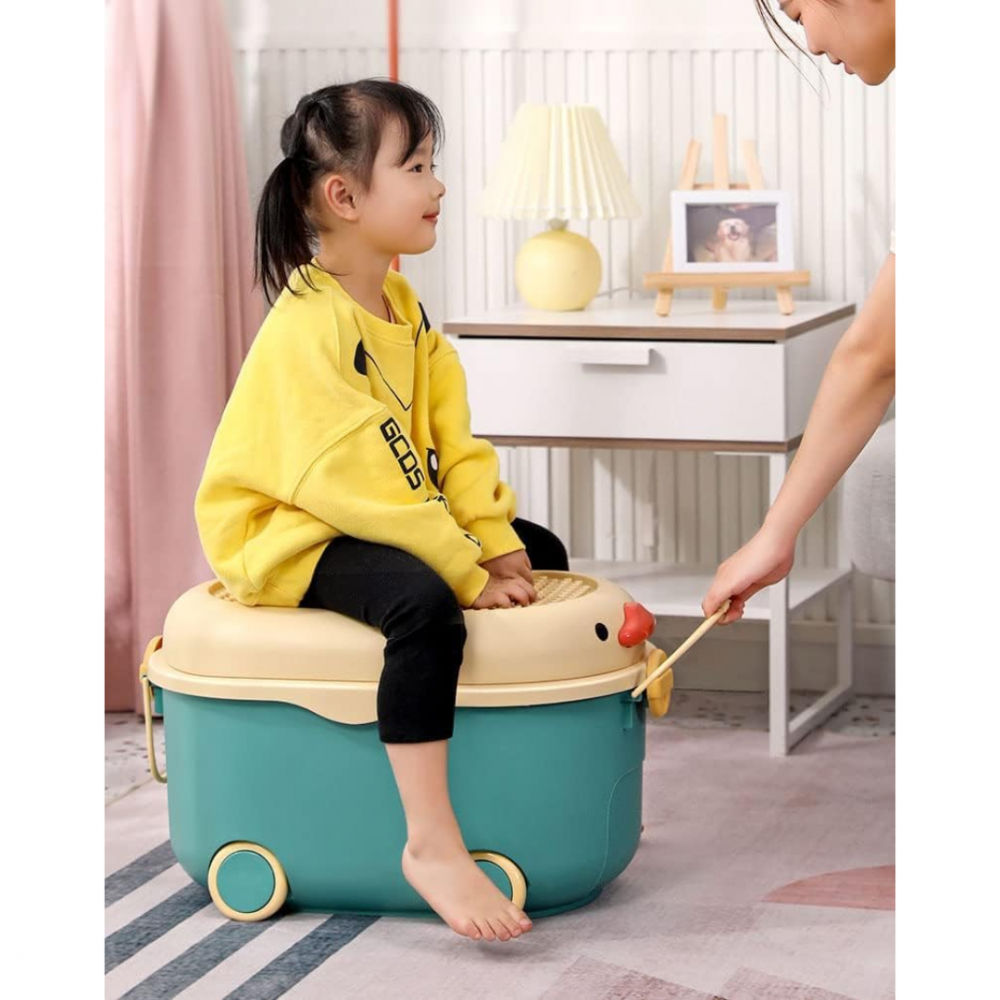 Cutie depozitare jucării pentru copii, model rățușcă, turcoaz [7]