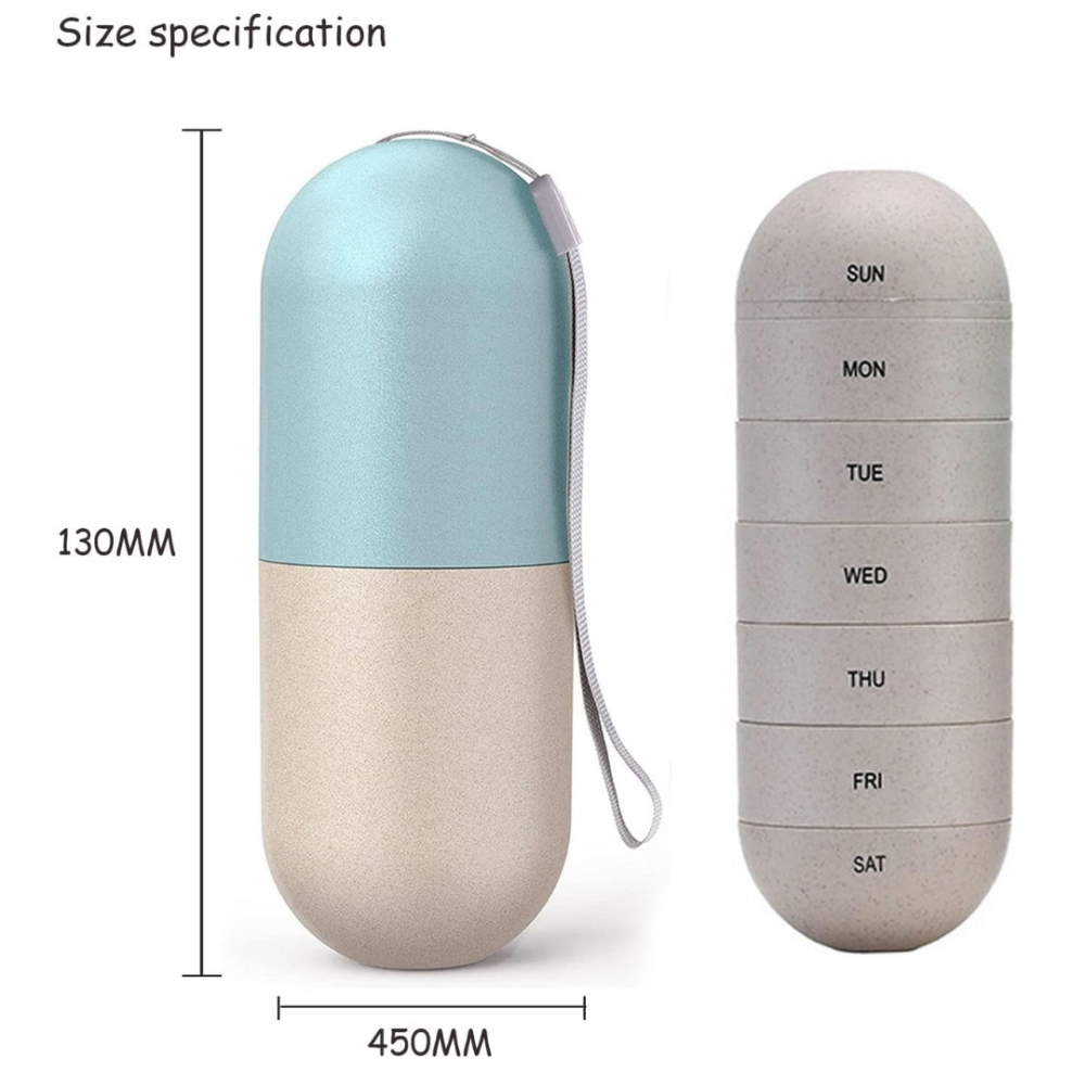 Cutie organizator medicamente, ideală pentru călătorii, cu 8 compartimente și agățătoare [7]