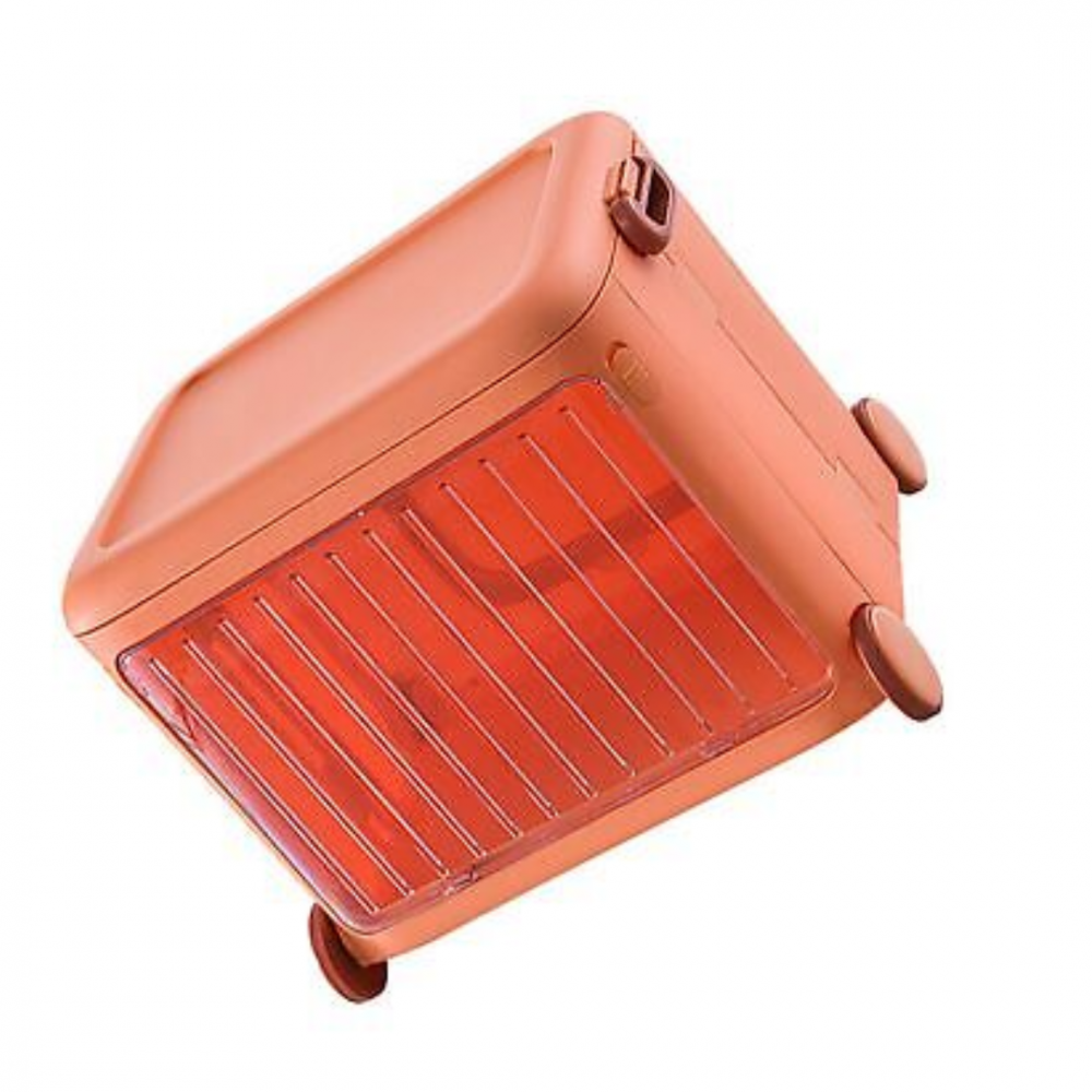 Cutie pliabilă din plastic cu roți și mânere pentru copii, portocaliu [6]