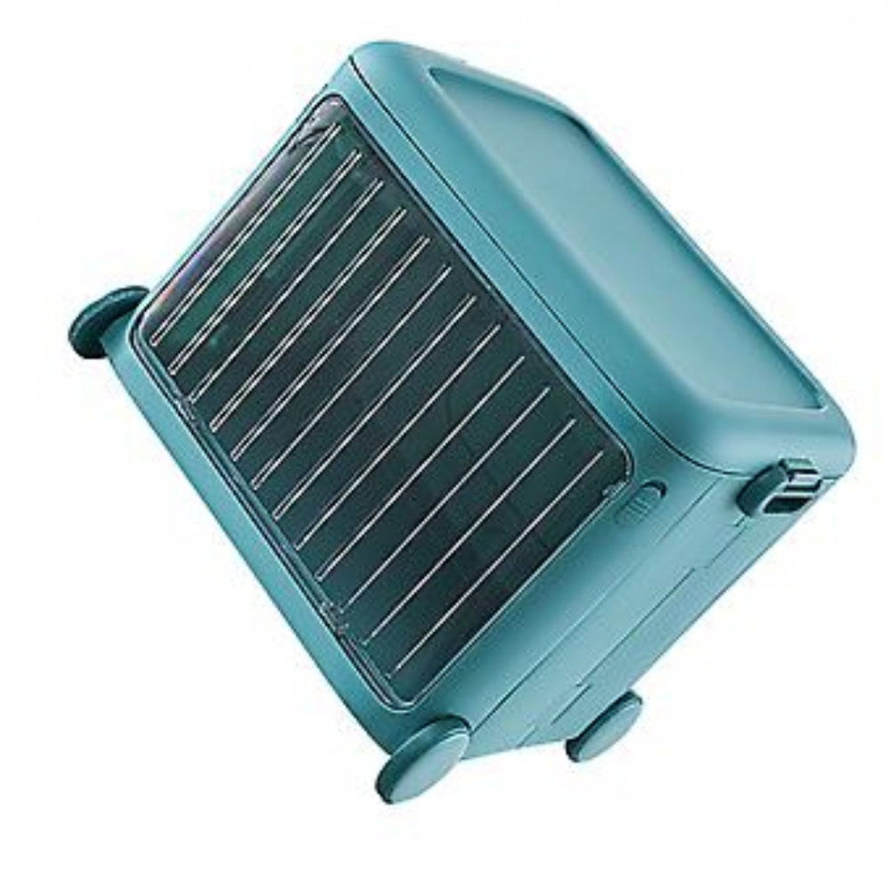 Cutie pliabilă din plastic cu roți și mânere pentru copii, turcoaz [4]