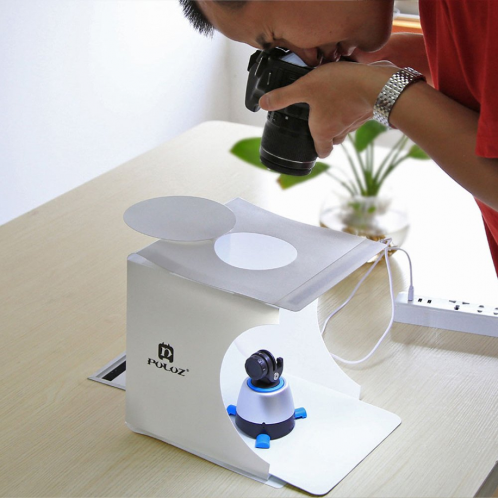 Cutie pliabilă pentru studio foto cu LED și 6 culori fundal [8]