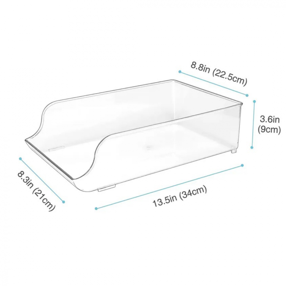 Organizator din plastic transparent pentru frigider, pentru doze suc sau conserve [3]