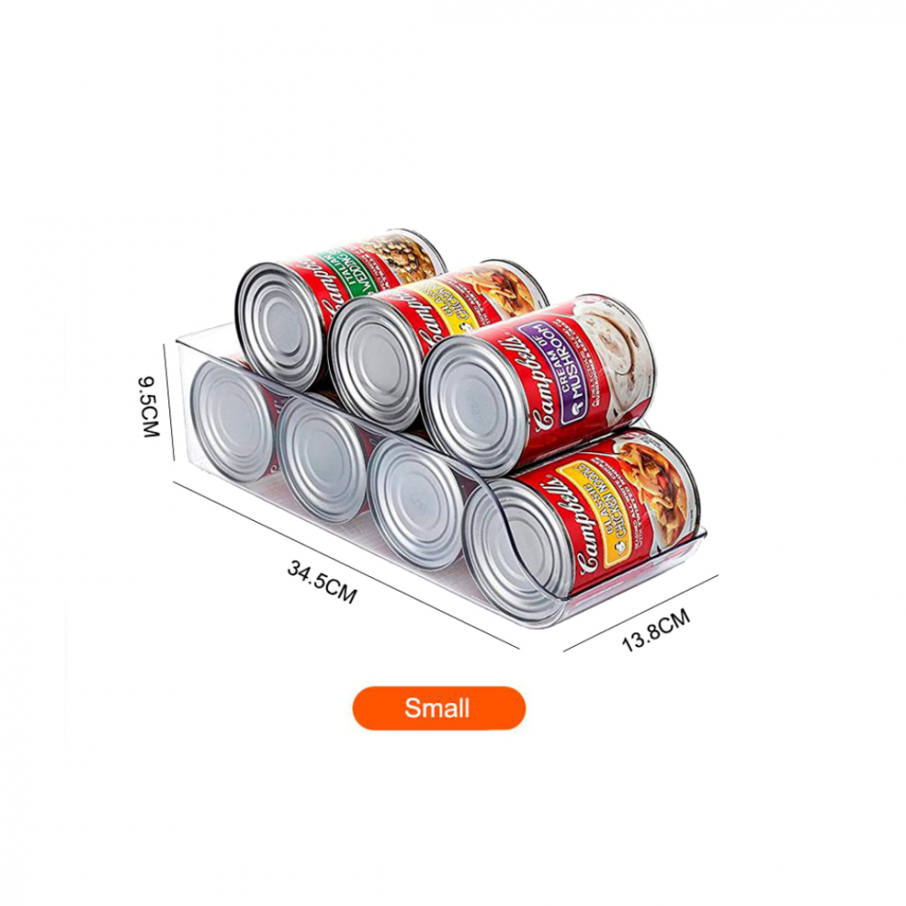 Organizator din plastic transparent pentru frigider, pentru doze suc sau conserve [2]