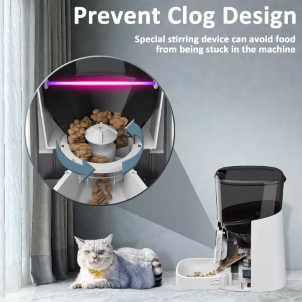 Dispenser automat pentru câini și pisici, control WiFi și programabil prin aplicație, capacitate 6 litri, alb [7]