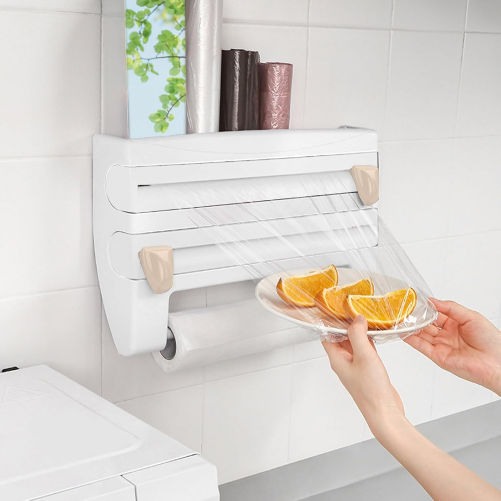 Dispenser de bucătărie pentru folii alimentare prosoape de hârtie, Alb [8]