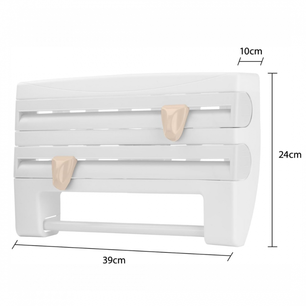 Dispenser de bucătărie pentru folii alimentare prosoape de hârtie, Alb [9]