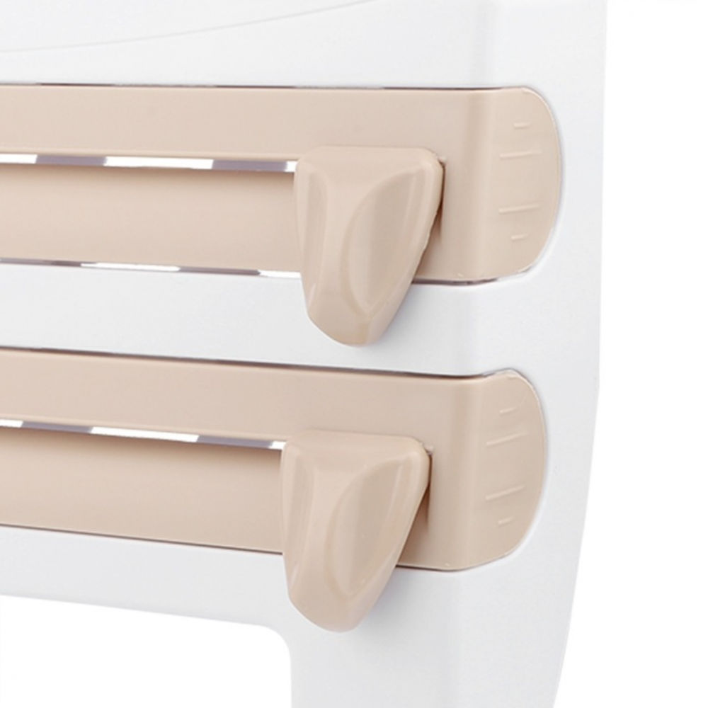 Dispenser de bucătărie pentru folii alimentare prosoape de hârtie, Alb/Bej [7]