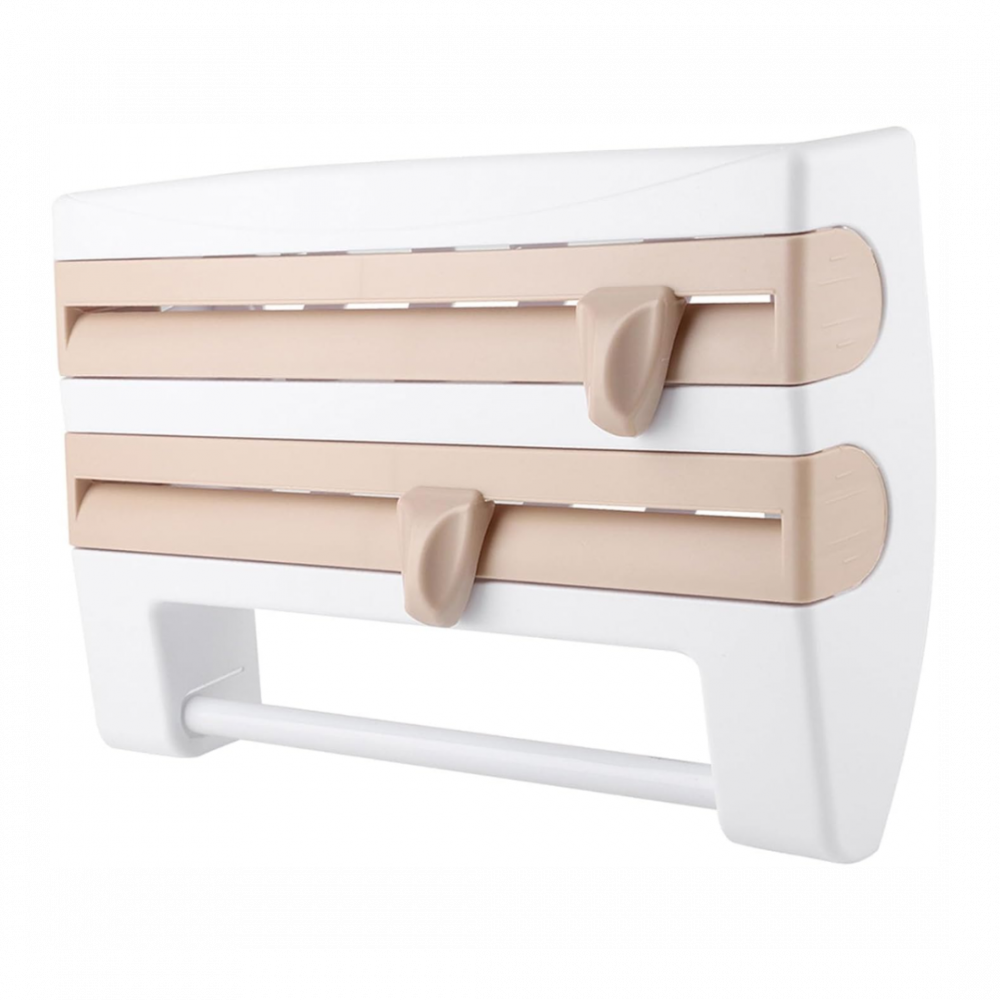 Dispenser de bucătărie pentru folii alimentare prosoape de hârtie, Alb/Bej [1]