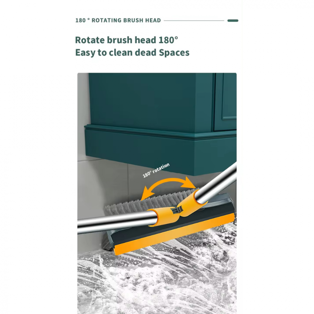 Dispozitiv de curățenie 3 în 1: mătură-perie în formă de V și racletă, verde/galben [3]