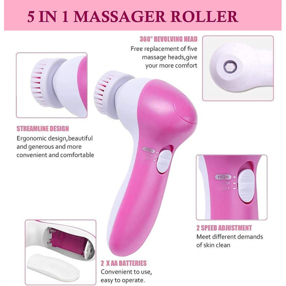 Dispozitiv pentru curățare facială 5 în 1, Roz [3]