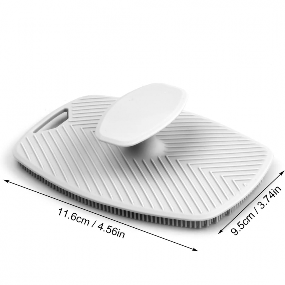 Exfoliant de corp cu perie din silicon, Gri [4]