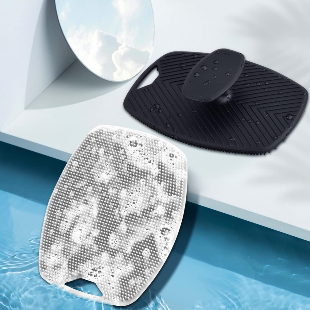 Exfoliant de corp cu perie din silicon, Gri [8]