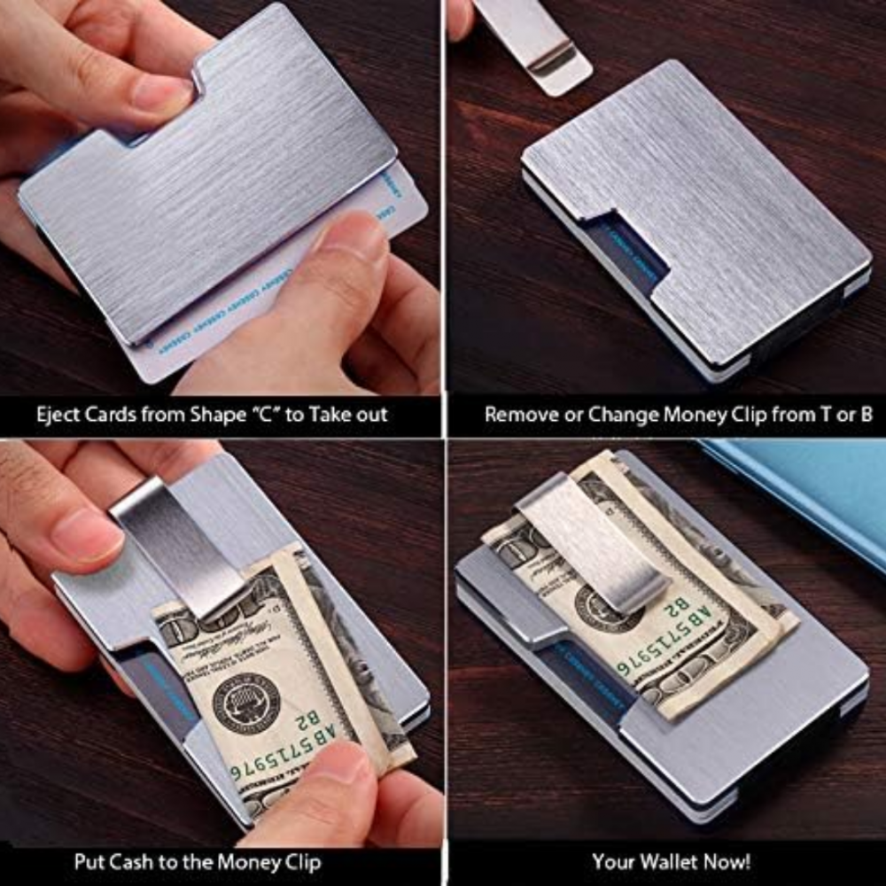 Portofel metalic pentru carduri cu RFID, negru [4]