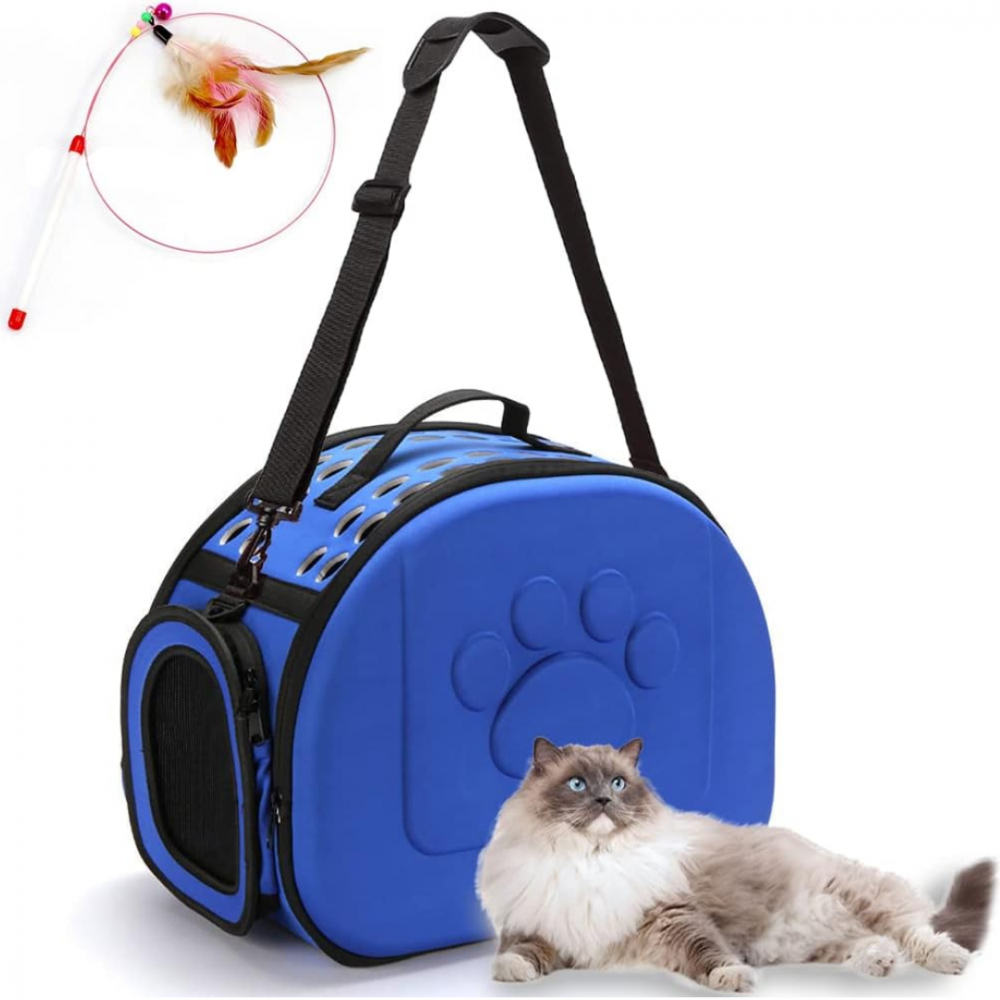 Geantă din silicon pentru transportul animalelor de companie de talie mică/medie, albastru [2]