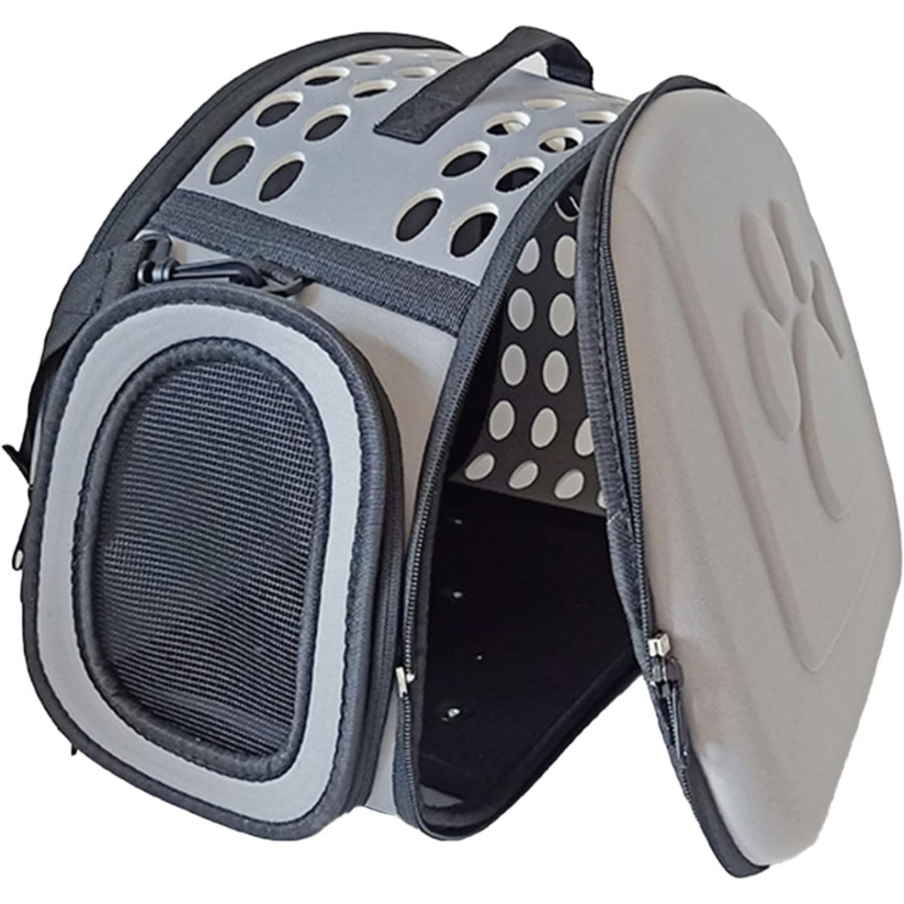 Geantă din silicon pentru transportul animalelor de companie de talie mică/medie, gri [3]