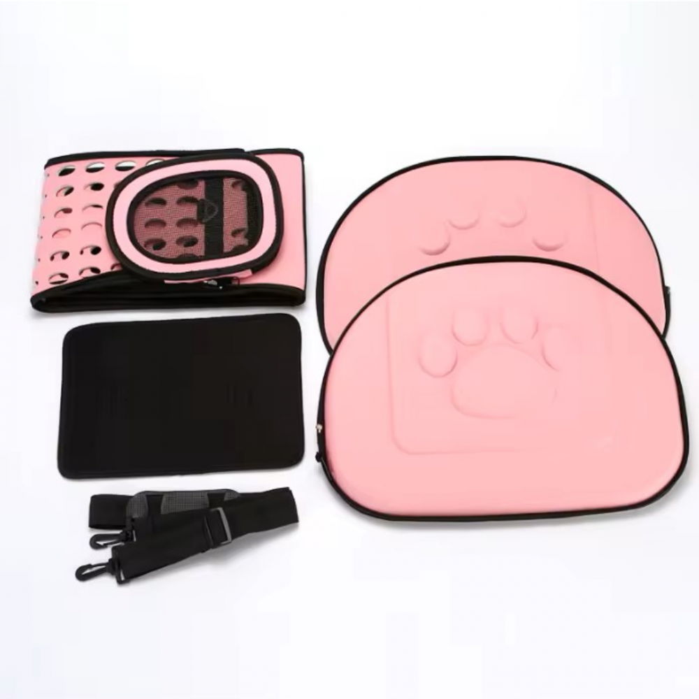 Geantă din silicon pentru transportul animalelor de companie de talie mică/medie, roz [7]