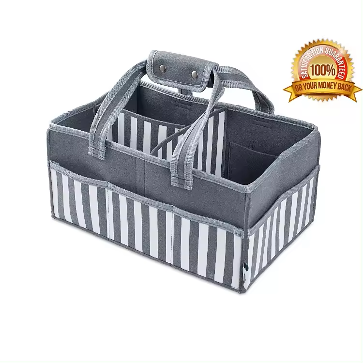 Geantă organizator scutece și accesorii copii, Gri/Alb [3]