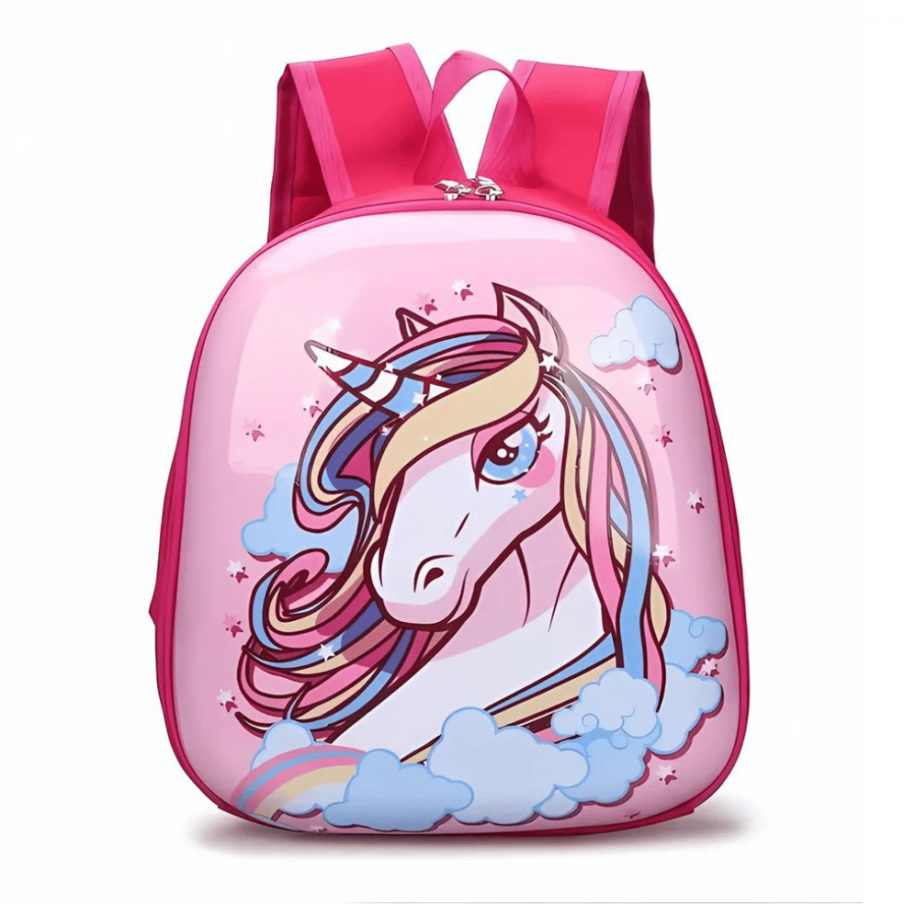 Ghiozdan copii pentru gradinita, 30cm, model Unicorn păr Curcubeu [1]