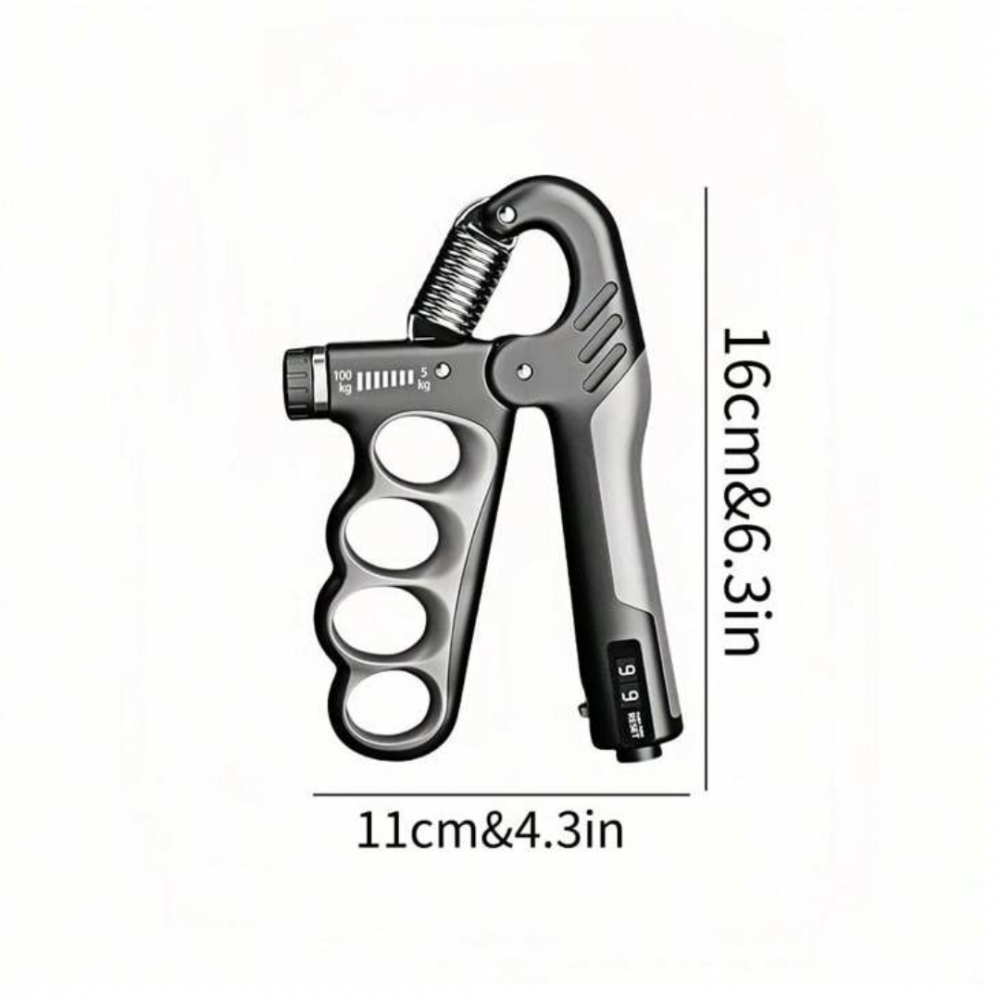 Gripper de mana reglabil, Flexor maini, 5-100Kg, pentru antrenament, Gri [4]