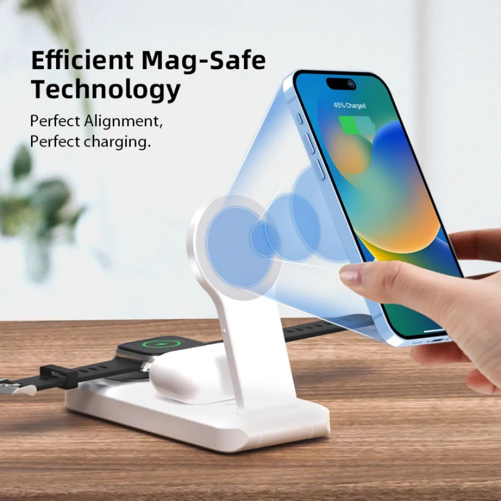 Încărcător wireless 3 în 1, alb [6]
