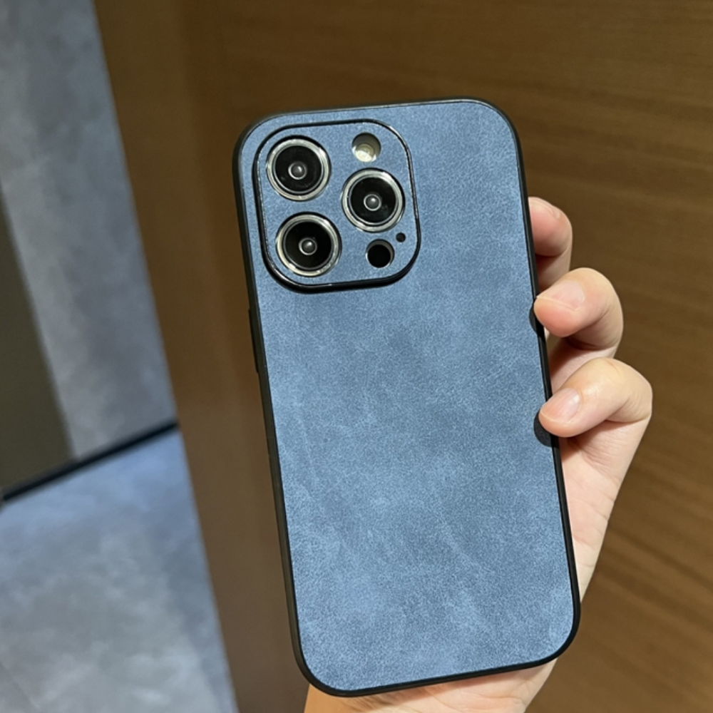 Husa de protecție din piele ecologică cu MagSafe pentru iPhone 14 Pro, Albastru [6]