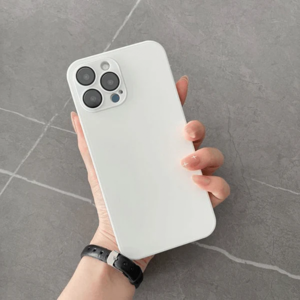 Husă de protecție din sticlă Premium AG Glass pentru iPhone 14 Pro, alb [3]