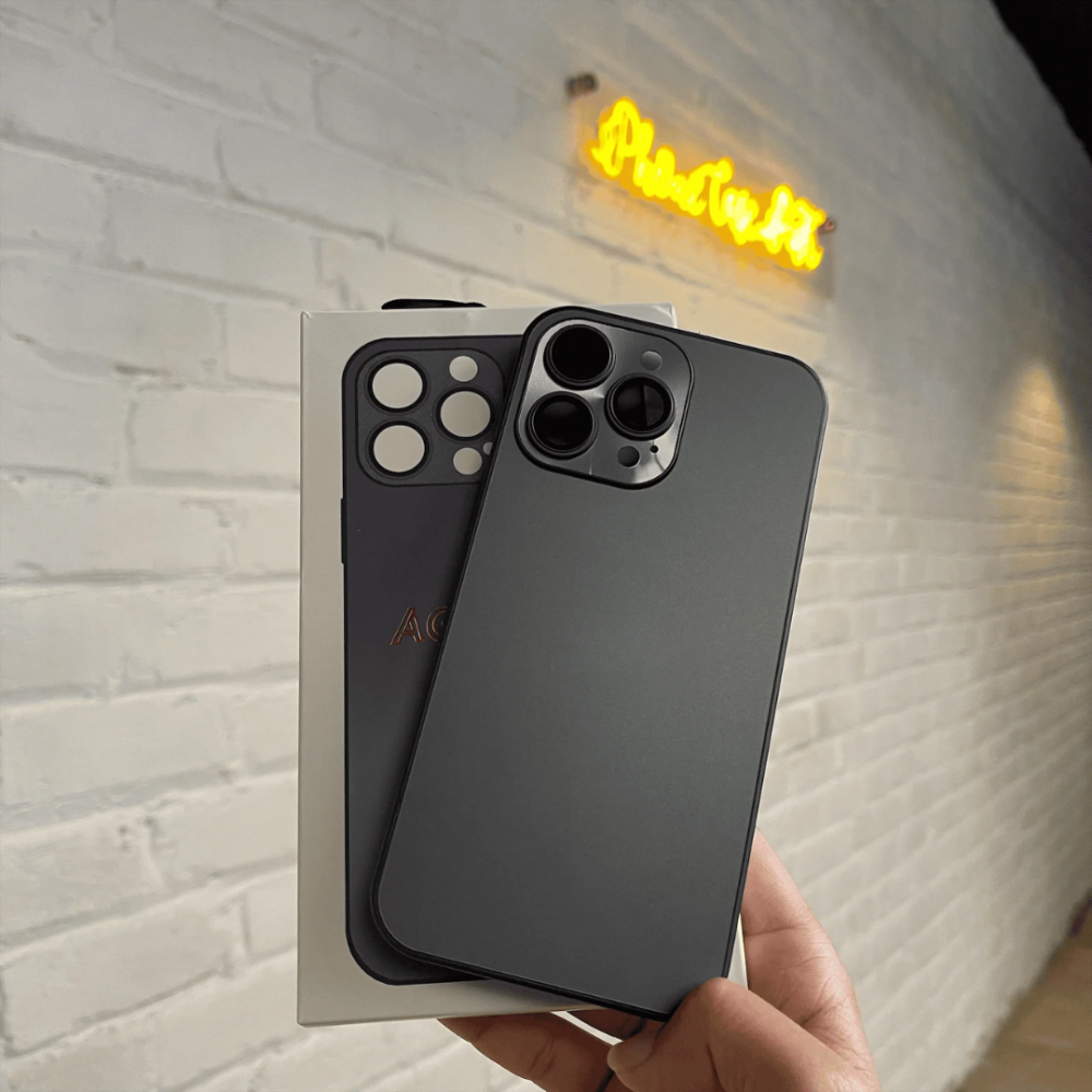 Husă de protecție din sticlă Premium AG Glass pentru iPhone 15 Pro Max, negru [2]