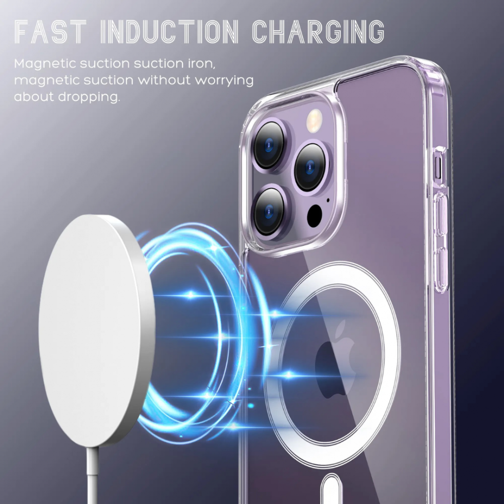 Husa de protecție transparentă cu încărcare wireless pentru iPhone 15 Pro Max [4]