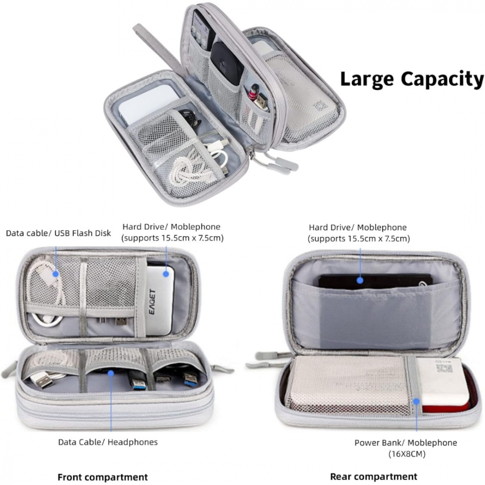 Carcasă portabilă și impermeabilă pentru cabluri și electronice, Gri [6]