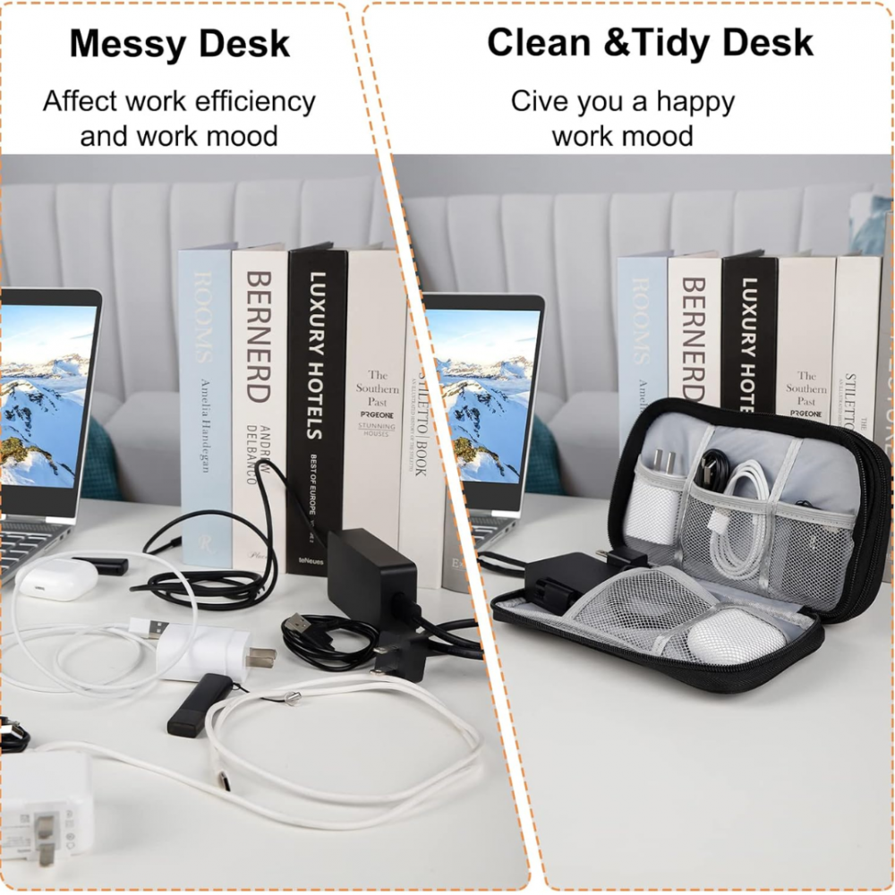 Carcasă portabilă și impermeabilă pentru cabluri și electronice, Negru [3]